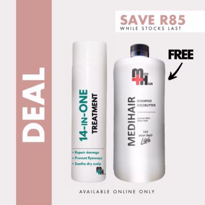14-in-One Leave In Treatment 250ml + Shampoo Cocobutter 1lt(FREE)